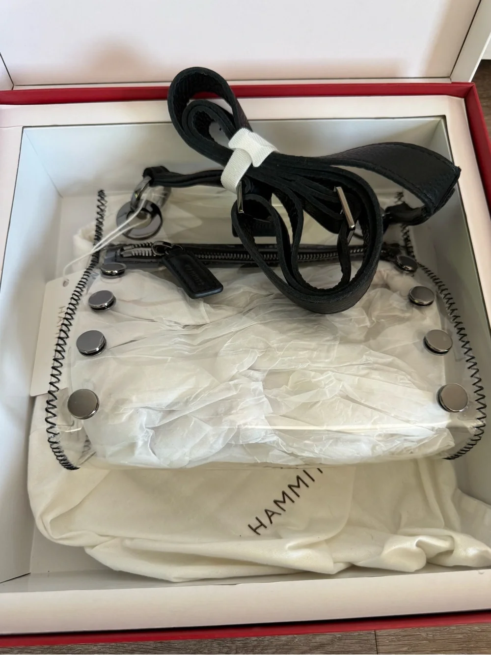NWT Hammitt Clear Crossbody with Black Trim and Silver Hardware